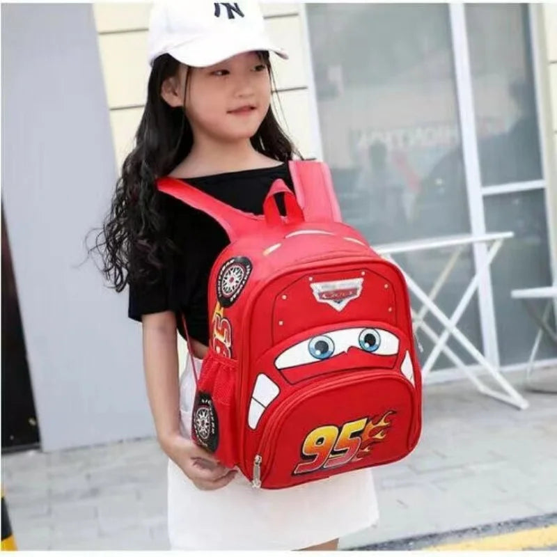 Lightweight Cartoon Car Kids Backpack - Perfect for Kindergarten and Preschool