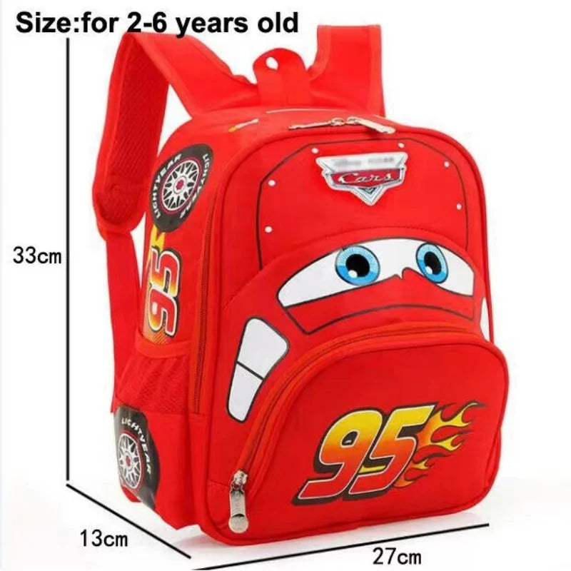 Lightweight Cartoon Car Kids Backpack - Perfect for Kindergarten and Preschool